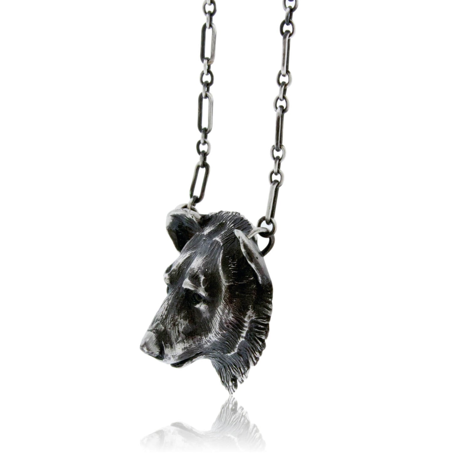 Sterling Silver Black Bear Head Pendant w/Chain - Park City Jewelers
