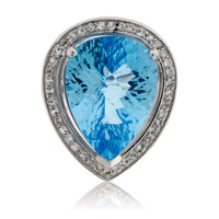 Sterling Silver Blue Topaz & White Topaz Cocktail Ring - Park City Jewelers