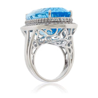 Sterling Silver Blue Topaz & White Topaz Cocktail Ring - Park City Jewelers