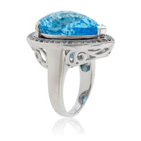 Sterling Silver Blue Topaz & White Topaz Cocktail Ring - Park City Jewelers