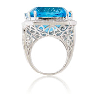 Sterling Silver Blue Topaz & White Topaz Cocktail Ring - Park City Jewelers