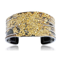 Sterling Silver & CA Gold Nugget Aspen Adorn Cuff Bracelet - Park City Jewelers