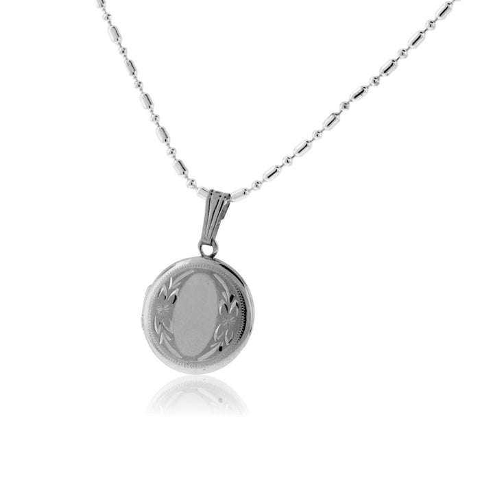 Sterling Silver Circle Engraved Locket - Park City Jewelers