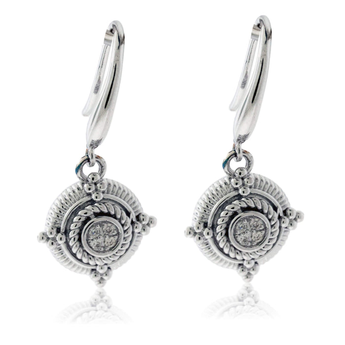 Sterling Silver Dangle Diamond Earrings - Park City Jewelers