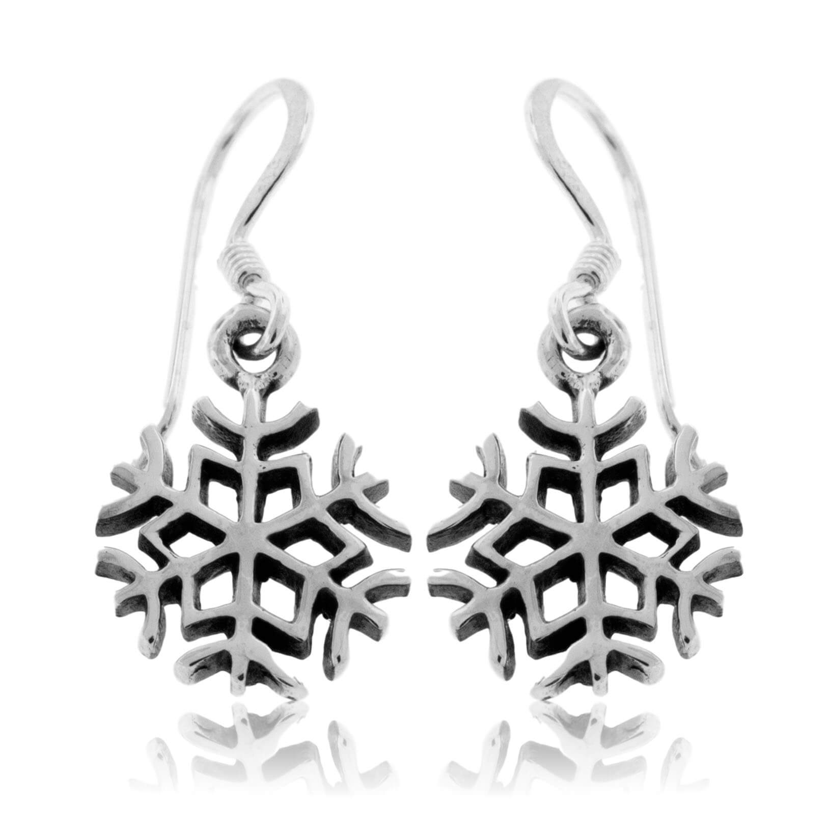 Dangling hot sale snowflake earrings