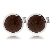 Sterling Silver Dinosaur Bone Cabochon Cuff Links - Park City Jewelers