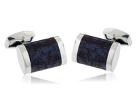 Sterling Silver Dinosaur Bone Rectangle Cuff Links - Park City Jewelers