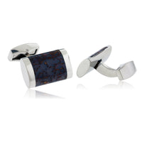 Sterling Silver Dinosaur Bone Rectangle Cuff Links - Park City Jewelers