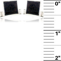 Sterling Silver Dinosaur Bone Square Cuff Links - Park City Jewelers