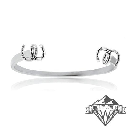 Sterling Silver Double Horse Shoe Bracelet - Park City Jewelers