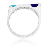 Sterling Silver Double Inlay Turquoise & Sugilite Ring - Park City Jewelers