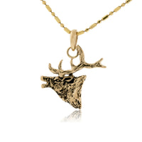 Sterling Silver Elk Head Pendant - Park City Jewelers