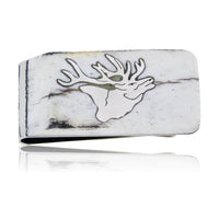 Sterling Silver Elk Inlay & Antler Money Clip - Park City Jewelers