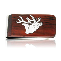 Sterling Silver Elk Inlay & Wood Money Clip - Park City Jewelers