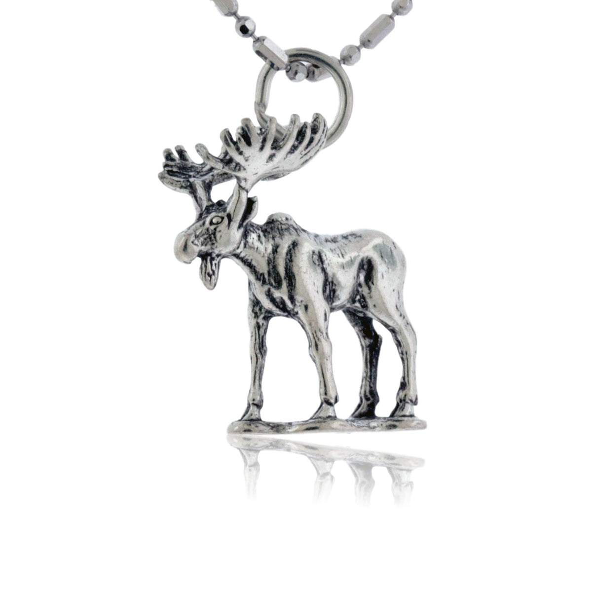 Sterling Silver Full Body Moose Pendant / Charm - Park City Jewelers