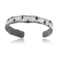 Sterling Silver Hand Carved Aspen Adorn Cuff Bracelet - Park City Jewelers