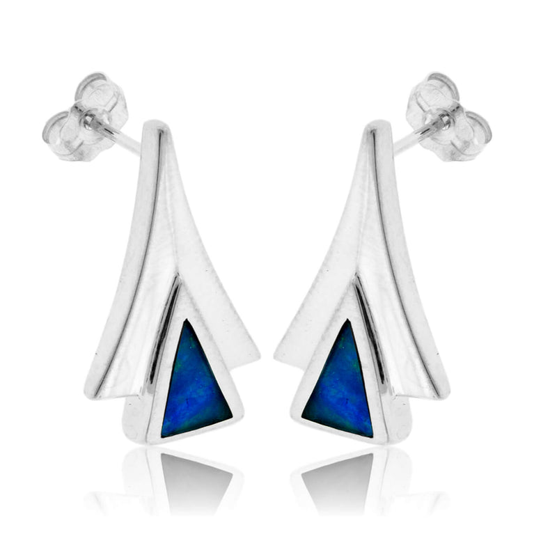 Sterling Silver Inlay Geometric Earrings - Park City Jewelers