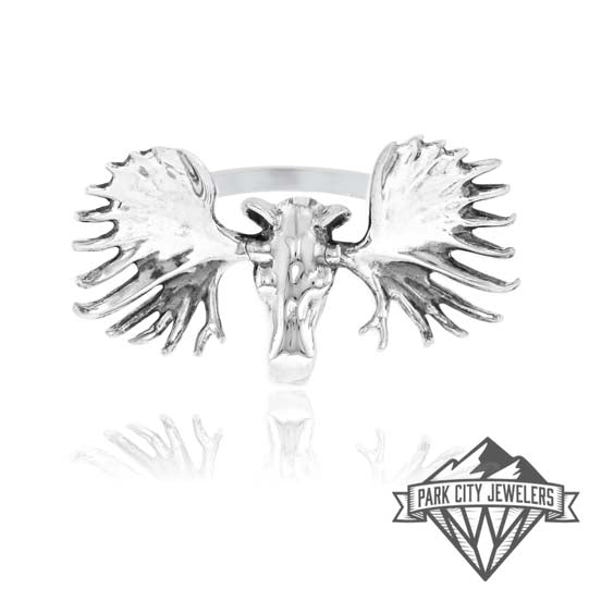 Sterling Silver Moose Head Ring - Park City Jewelers