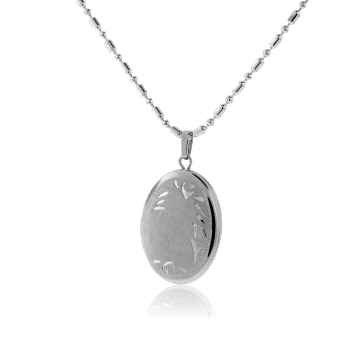 Sterling Silver Oval Engraved Locket - Park City Jewelers