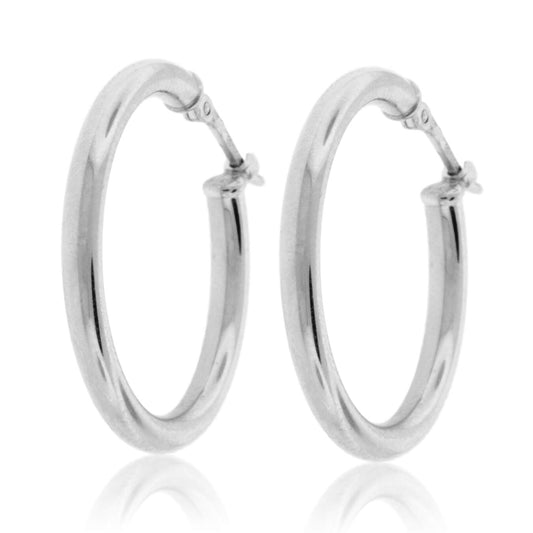 Sterling Silver Polished Tube Hoop Earrings - Park City Jewelers