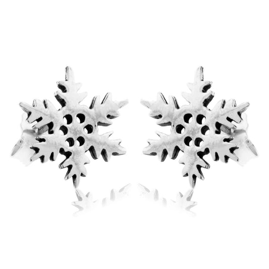 Sterling Silver Post Snowflake Earrings - Park City Jewelers