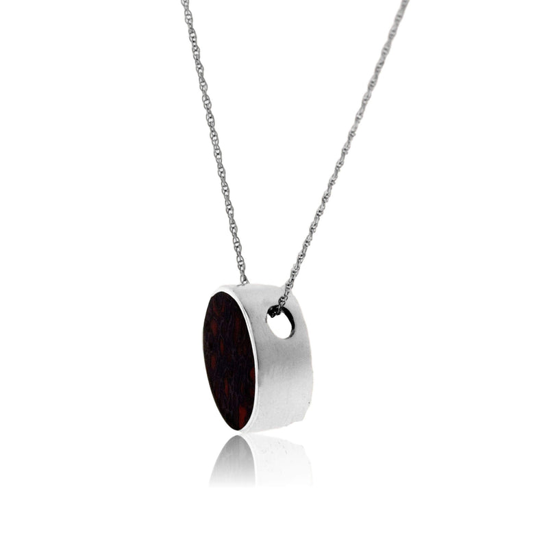 Sterling Silver Round Inlay Flush Style Pendant - Park City Jewelers