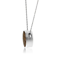 Sterling Silver Round Inlay Flush Style Pendant - Park City Jewelers