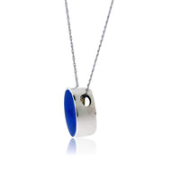 Sterling Silver Round Inlay Flush Style Pendant - Park City Jewelers