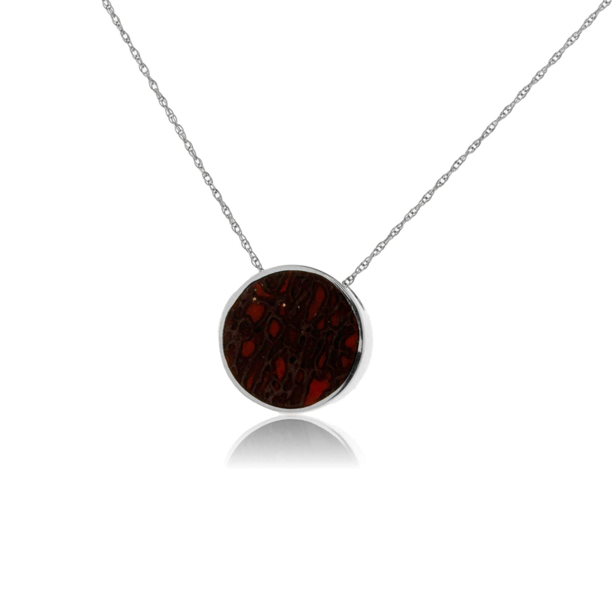 Sterling Silver Round Inlay Flush Style Pendant - Park City Jewelers