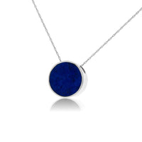 Sterling Silver Round Inlay Flush Style Pendant - Park City Jewelers