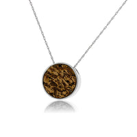 Sterling Silver Round Inlay Flush Style Pendant - Park City Jewelers