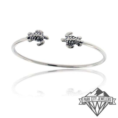 Sterling Silver Small Swimming Turtle Cuff Bracelet – Park City Jewelers