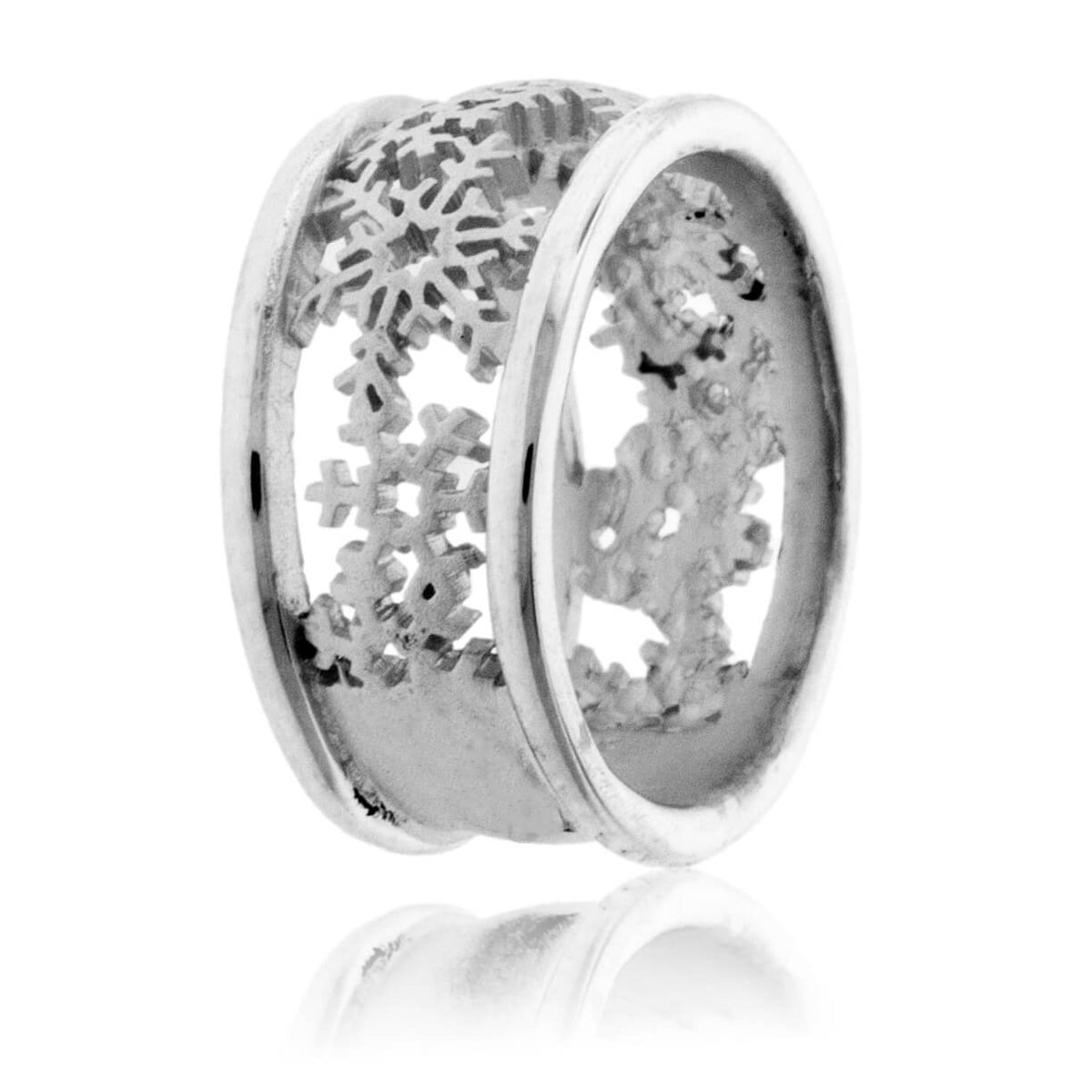 Sterling Silver Snowflake Cutout Band - Park City Jewelers