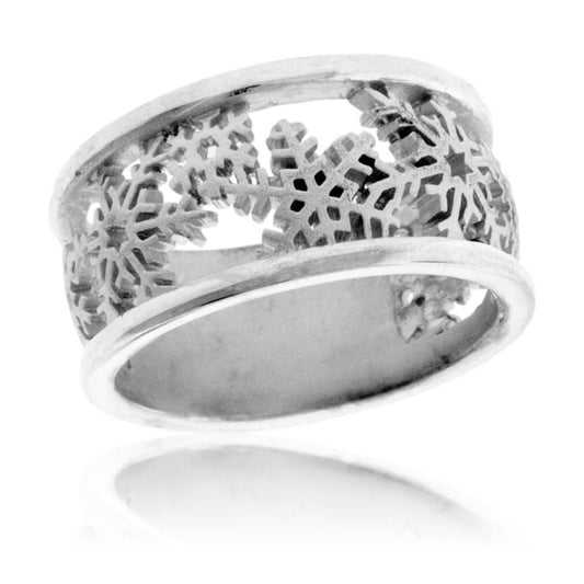 Sterling Silver Snowflake Cutout Band - Park City Jewelers