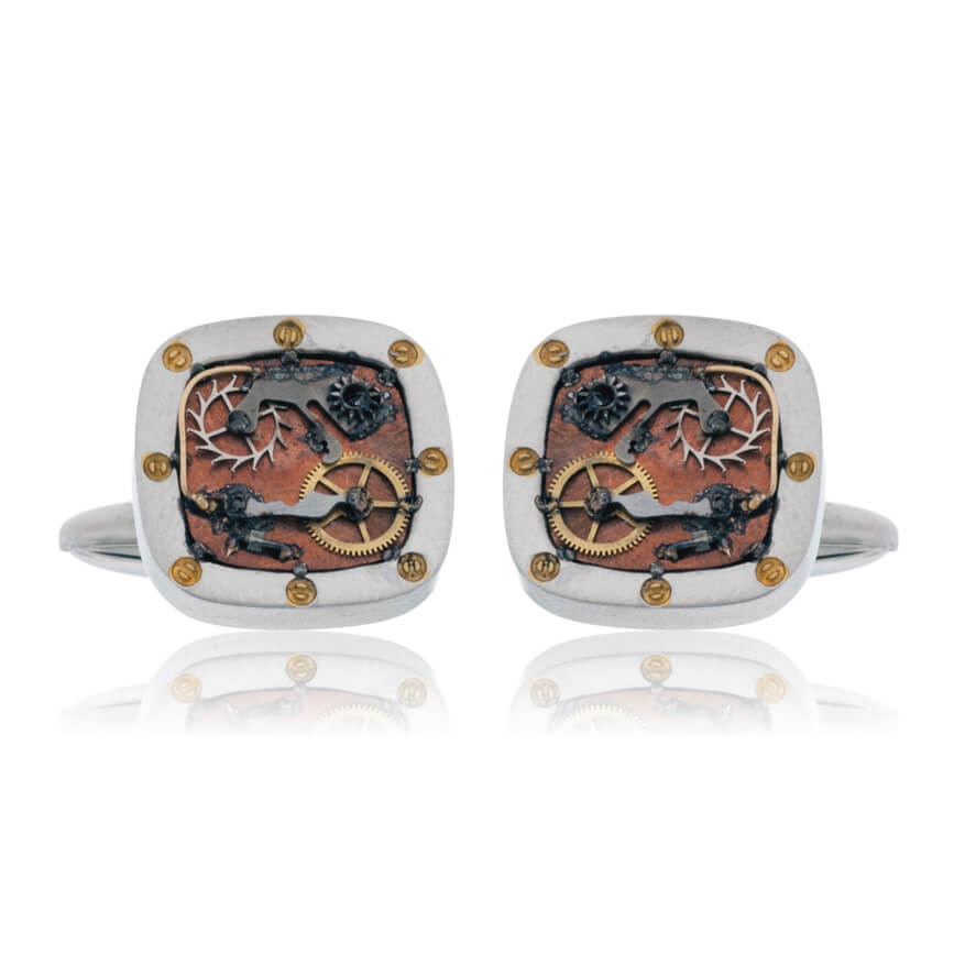 Sterling Silver Steampunk Style Cuff Links - Park City Jewelers