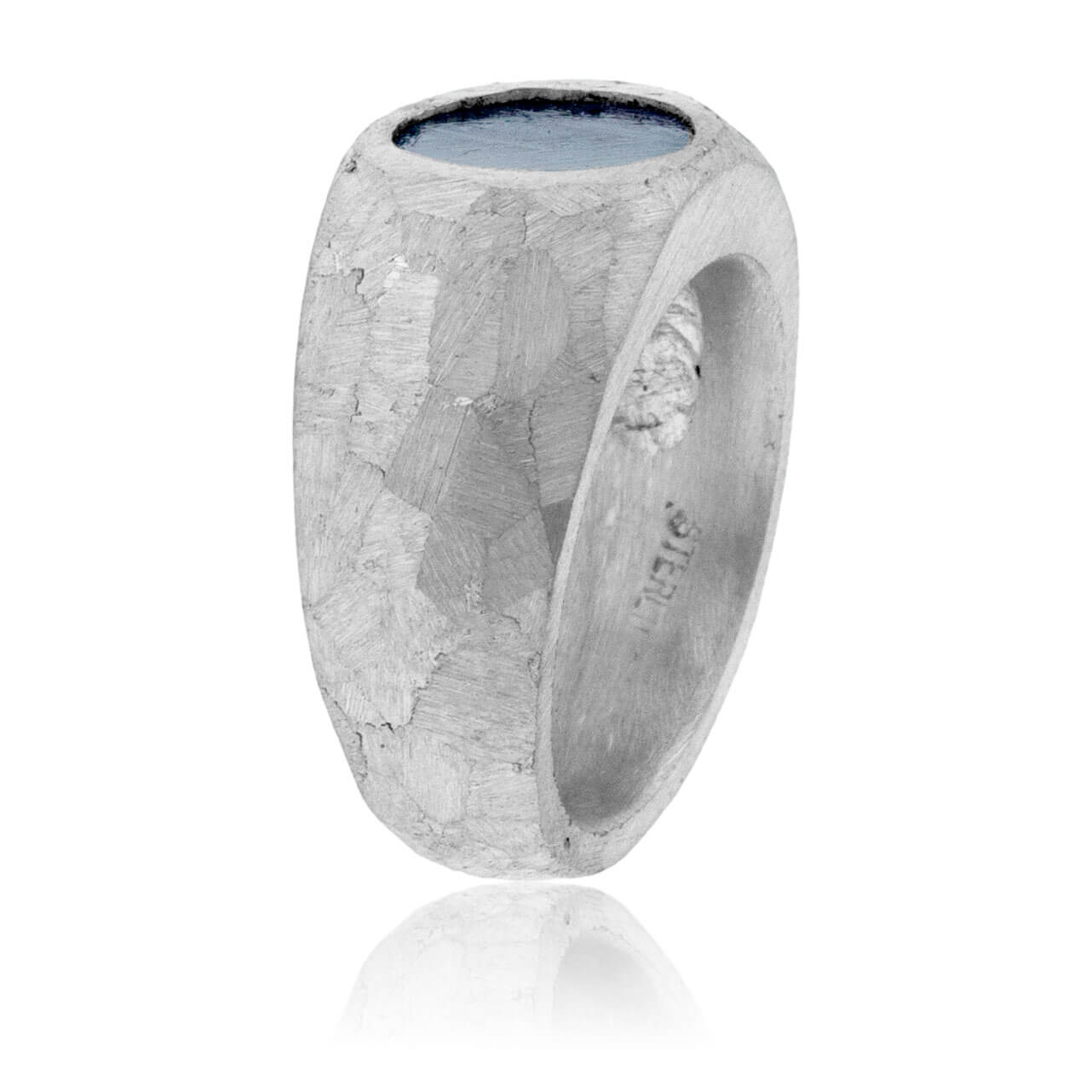 Sterling Silver Stone Finished Meteorite Ring - Park City Jewelers