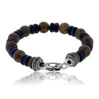 Sterling Silver Tibetin Agate & Blue Sodalite Bracelet - Park City Jewelers