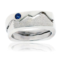 Sterling Silver Two Piece Mountain Ring with Blue Topaz - Park City Jewelers