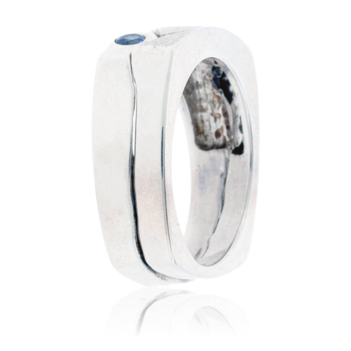 Sterling Silver Two Piece Mountain Ring with Blue Topaz - Park City Jewelers