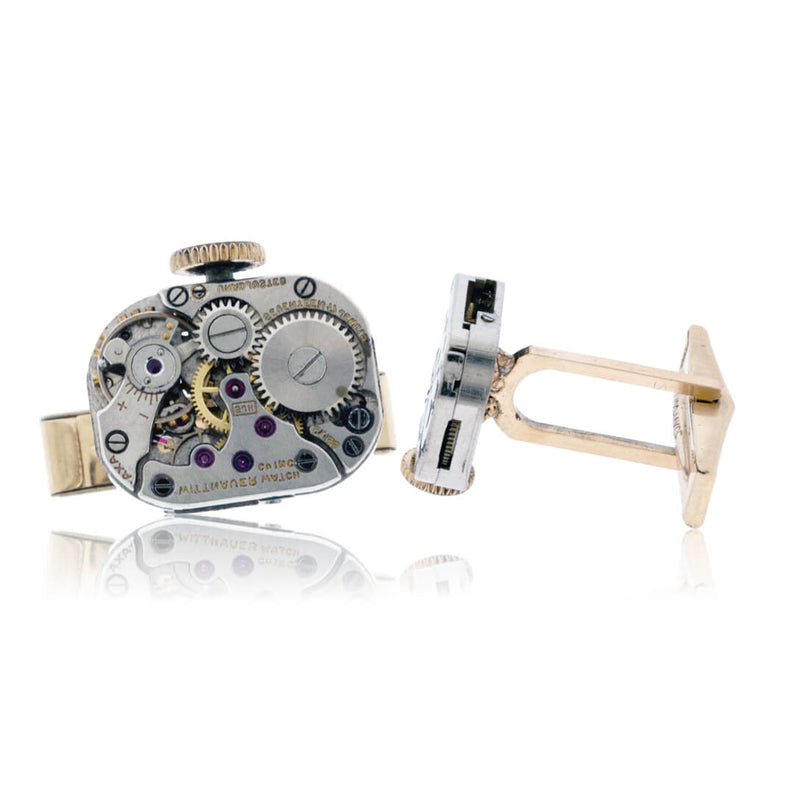 Sterling Silver Watch-Movement Steampunk Style Cuff Links - Park City Jewelers