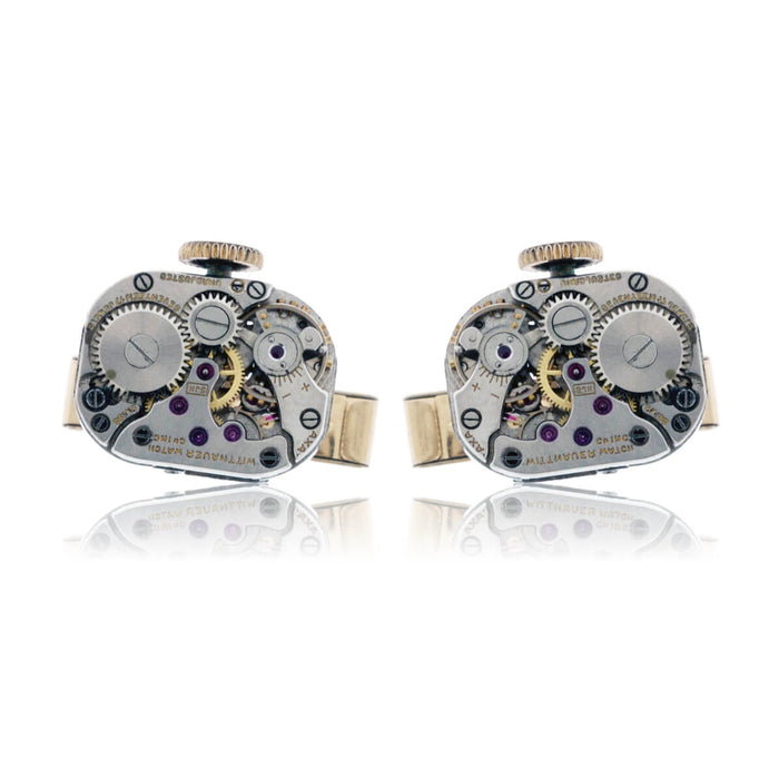 Sterling Silver Watch-Movement Steampunk Style Cuff Links - Park City Jewelers