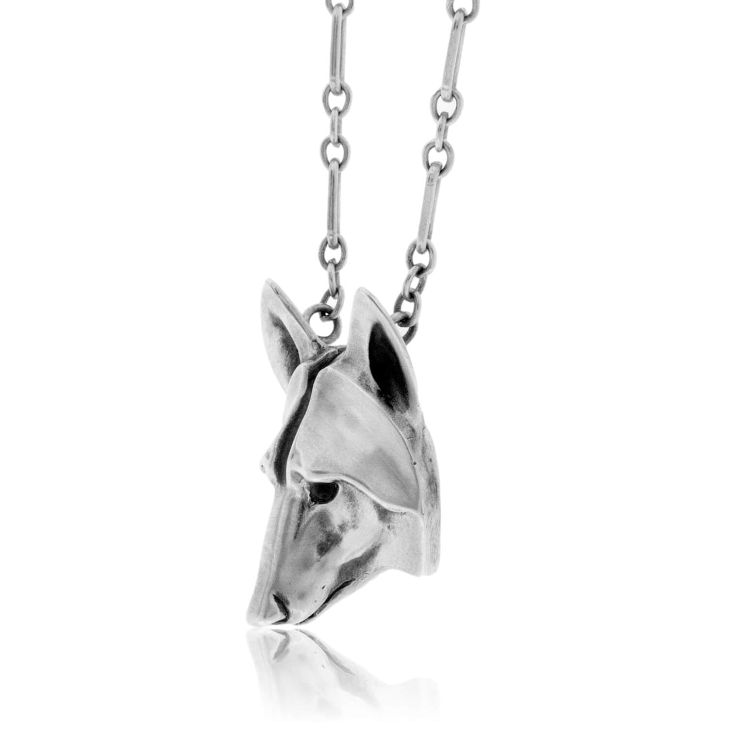 925 Sterling Silver Wolf Head Heart Pendant - Norse Spirit