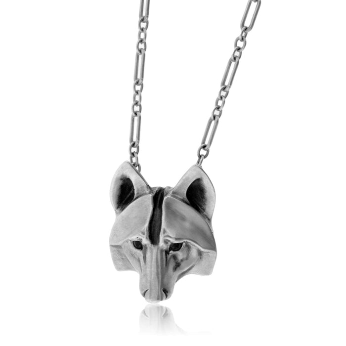Sterling Silver Wolf Head Pendant w/Chain - Park City Jewelers