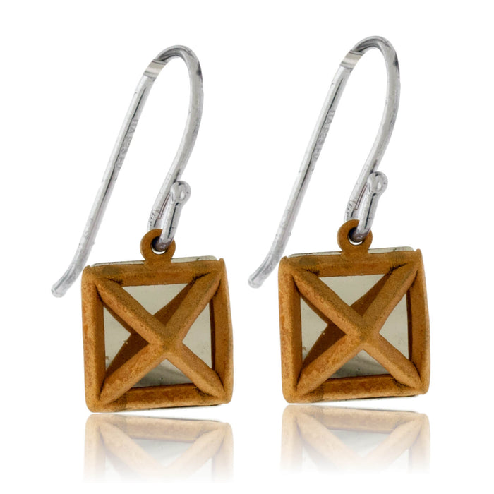 Sterling Silver & Yellow Gold Plated Mirror Earrings - Park City Jewelers