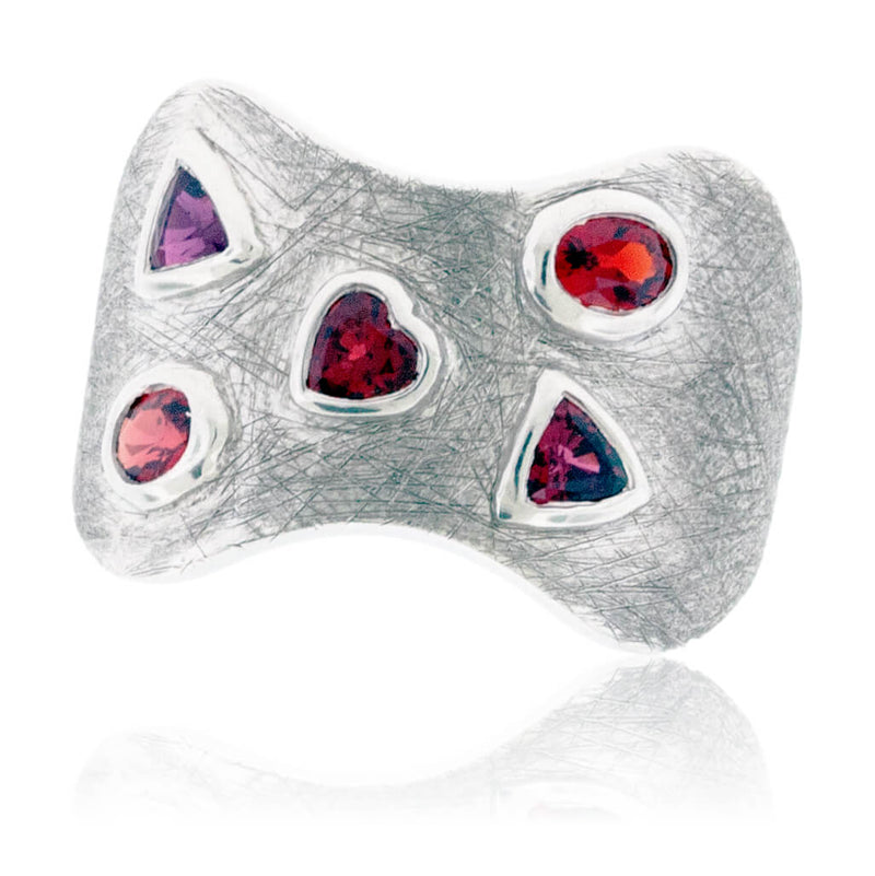 Stone Finish Silver Red Sapphire Ring - Park City Jewelers
