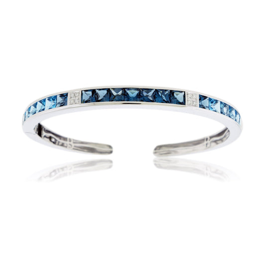 Swiss to London Blue Topaz Gradient Bangle Bracelet - Park City Jewelers