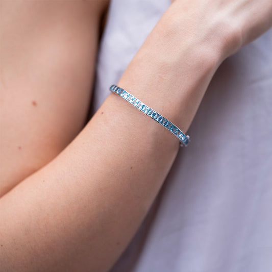 Swiss to London Blue Topaz Gradient Tennis Bracelet - Park City Jewelers