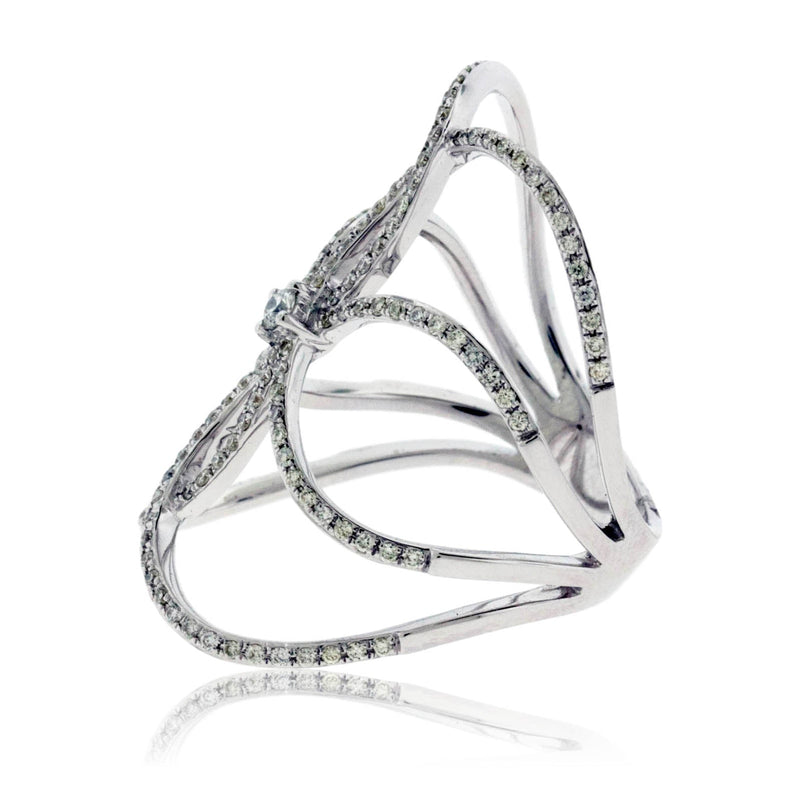 Tall Draped Diamond Right Hand Ring - Park City Jewelers