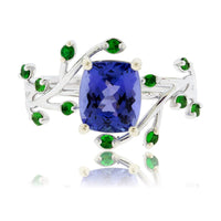 Tanzanite and Tsavorite Garnet Organic Style Ring - Park City Jewelers