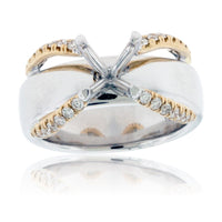 Thick Band Diamond Engagement Semi-Mount Ring - Park City Jewelers